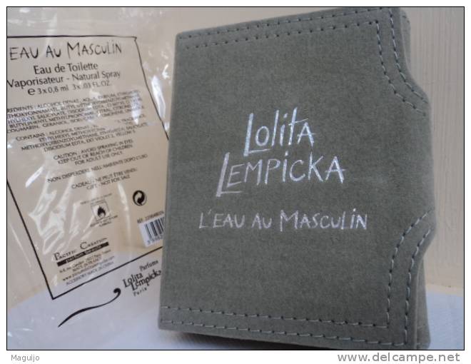 LOLITA LEMPICKA " L"EAU AU MASCULIN" 3 MINIS VAPOS EDT Ds BOITE VELOURS  SOUS BLISTER LIRE !!! - Miniaturen Herrendüfte (mit Verpackung)