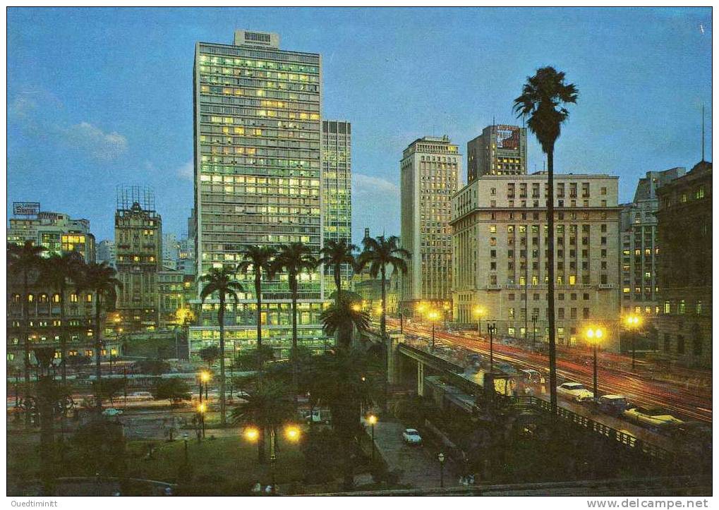 Brésil.cpsm.Sao Paulo. Vue De Nuit.viaduto Do Cha. - São Paulo