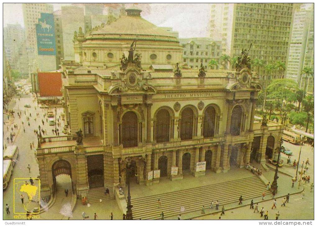 Brésil.cpsm.Sao Paulo. Teatro Municipal. - São Paulo