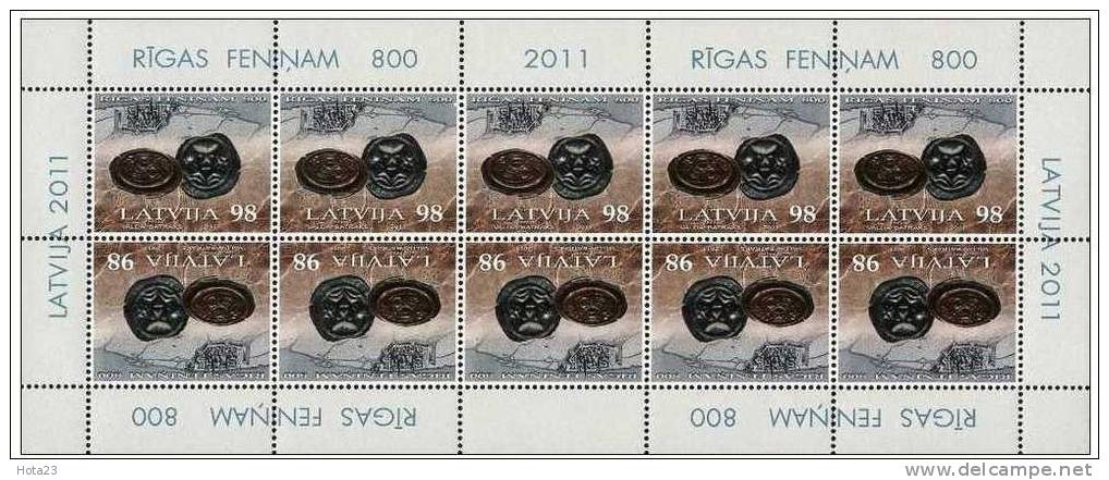 Latvia 2011 -  800 Years Of Pfennig Of Riga Coin Bishop  - MNH Mini Sheet - Coins