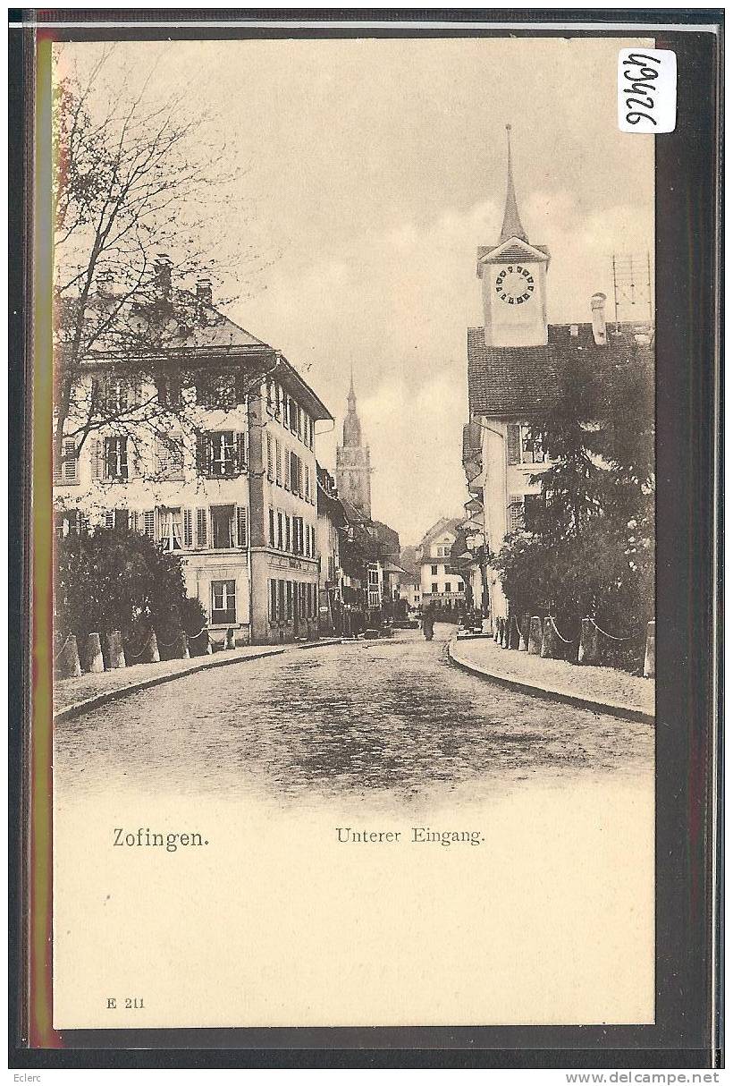 ZOFINGEN - UNTERER EINGANG  - TB - Zofingue