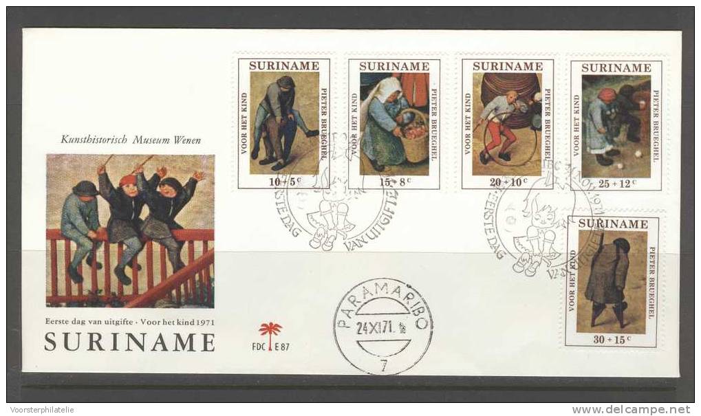 SURINAME 1971 FDC E87  BLANCO VERY FINE - Suriname ... - 1975