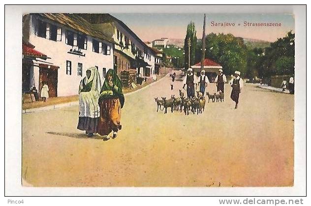 BOSNIA SARAJEVO STRASSENSZENE CARTOLINA FORMATO PICCOLO NON VIAGGIATA - Bosnia And Herzegovina