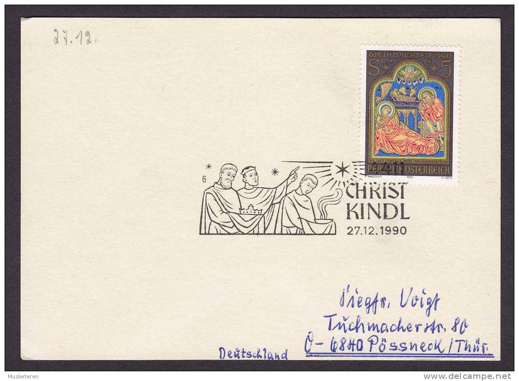 Austria Sonder Stempel CHRISTKINDL 27.12.1990 Card Weihnachten Christmas Jul Noel Navidad - Storia Postale