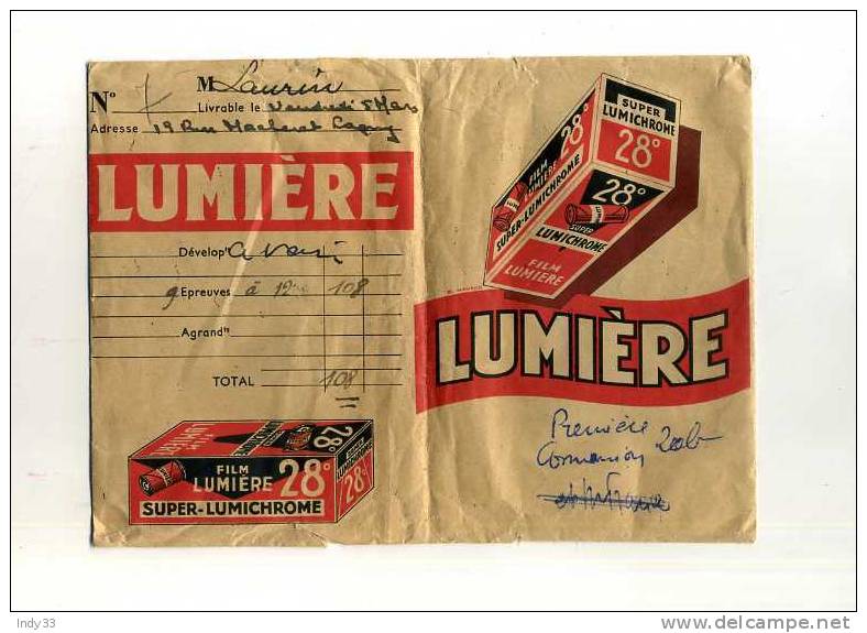 - POCHETTE PHOTO LUMIERE . ANNOTEE - Supplies And Equipment