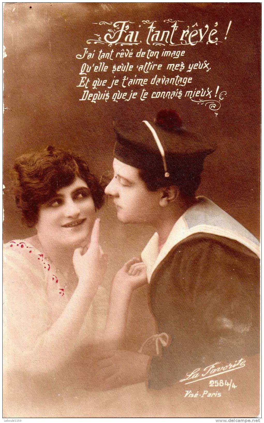 MILITARIA FANTAISIE COUPLES : "J´ Ai Tant Rêvé De Ton Image Qu´ Elle Seule..." - Marin, Pompon - La Favorite N°2584/4 - Autres & Non Classés