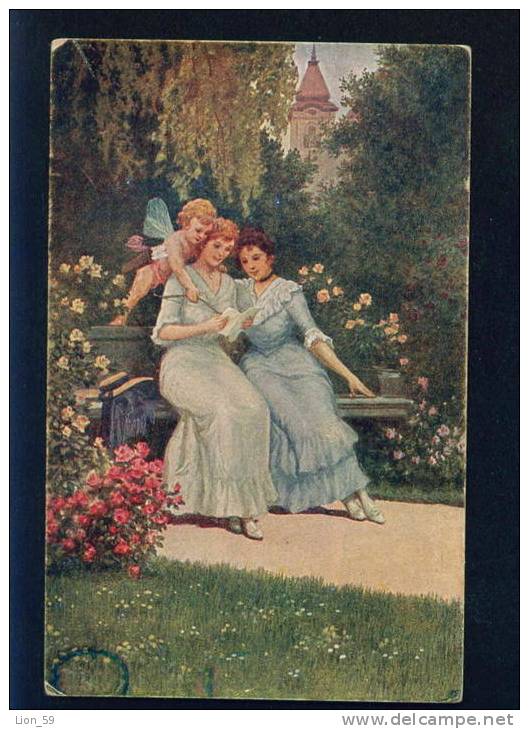 32823 Art C. BENESCH - WILLKOMMENE NACHRICHT - WELCOME MESSAGE TWO WOMAN LETTER ANGEL BUTTERFLY Pc Edition : PG W.I. 169 - Papillons