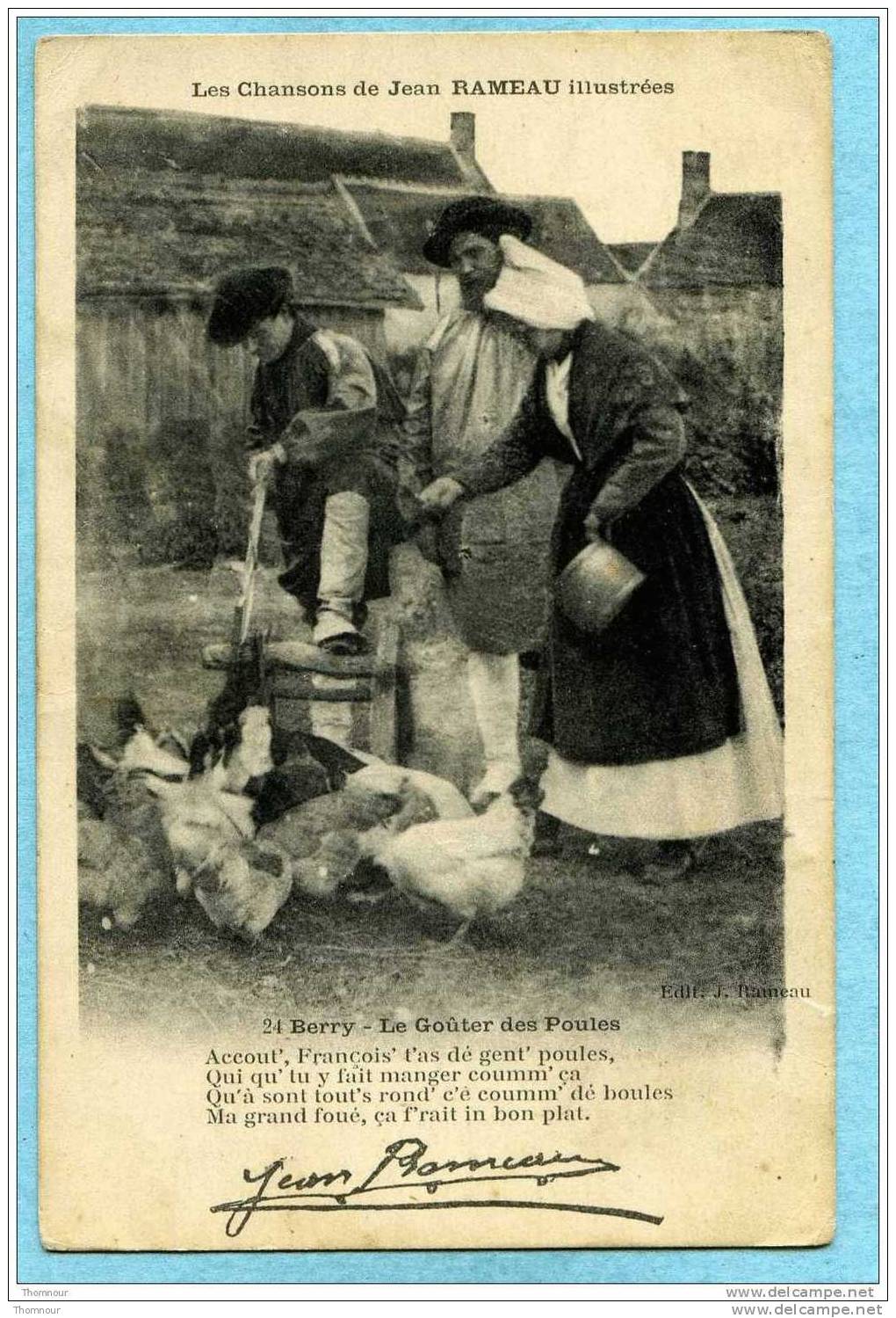 Les Chansons De Jean RAMEAU Illustrées -  Berry - Le Gouter Des Poules - 1921 - BELLE CARTE ANIMEE - - Other