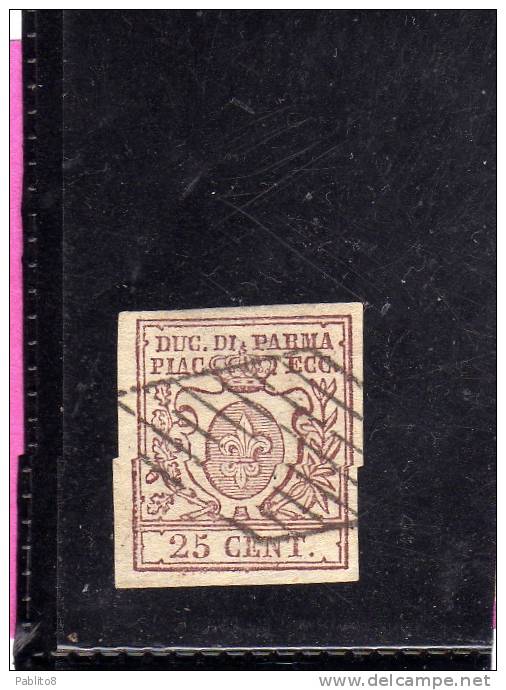 PARMA 1857 - 1959 CENT. 25c ANNULLATO USED OBLITERE' - Parma