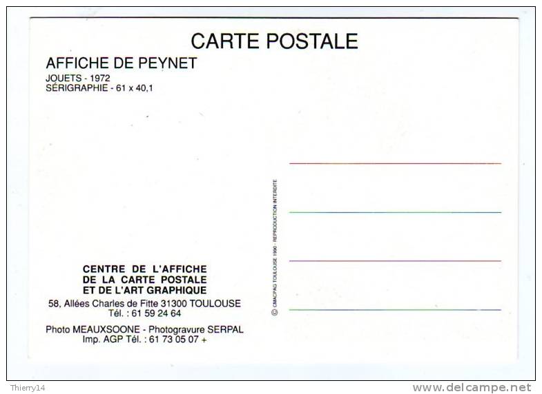 CP Affiche De Peynet - 1972 - Jouets - Peynet