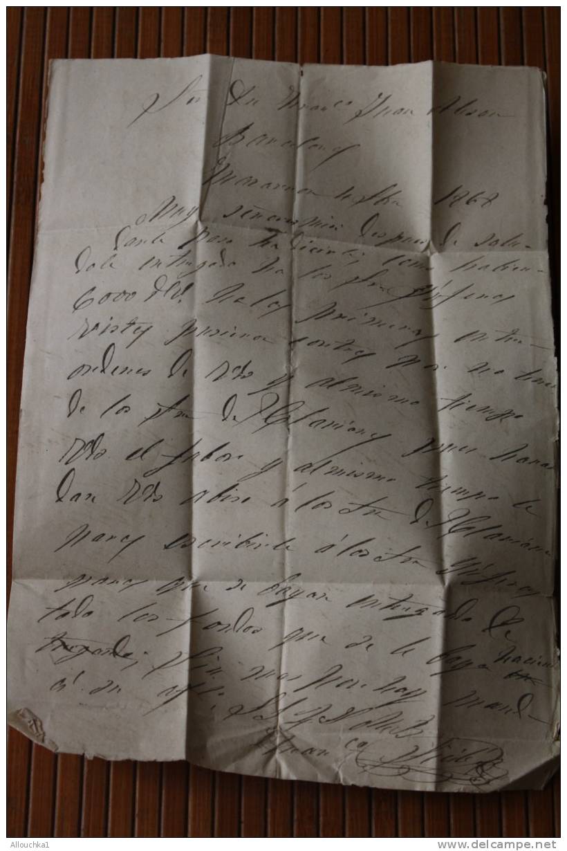 1868 LETTRE > ESPAGNE ESPANA  ROYAUME ISABELLE> CARTAGENE  POUR BARCELONE  CACHETS PEU COURANTS MARCOPHILIE - Cartas & Documentos