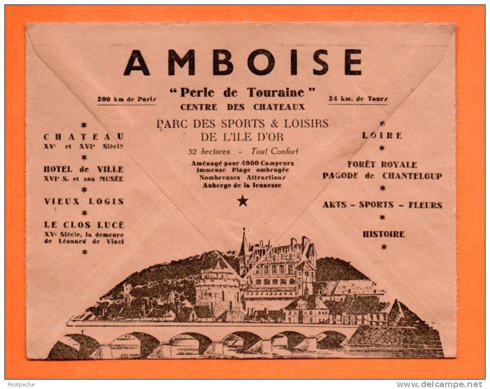 FLAMME   AMBOISE      SON CHATEAU ROYAL         6 / 12 / 1961  Lettre Entière   N° C340 - Mechanical Postmarks (Advertisement)