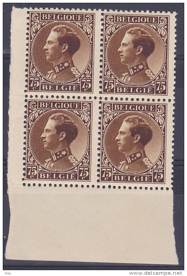 BELGIË - OBP - 1934 - Nr 402 (Blok Van 4/Bloc De Quatre) - MNH** - Cote 7,00€ - 1934-1935 Leopold III