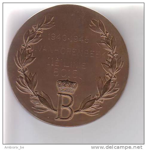 Médaille Roi Baudouin - Koning Boudewijn - 1940-1945 - J VANHORENBEEK - 11E LINIE 8015 - Monarquía / Nobleza