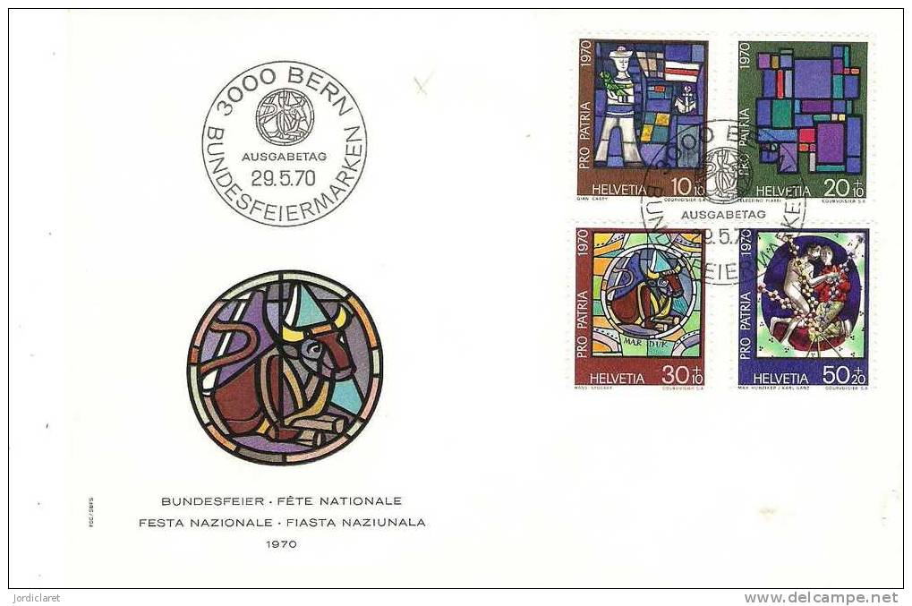 FDC 1970 SUIZA - Glasses & Stained-Glasses