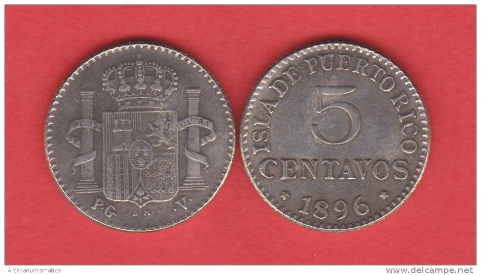 ESPAÑA  (PUERTO RICO) 1.896  5  CENTAVOS    KM#20  REPLICA      DL-9865 - Otros & Sin Clasificación