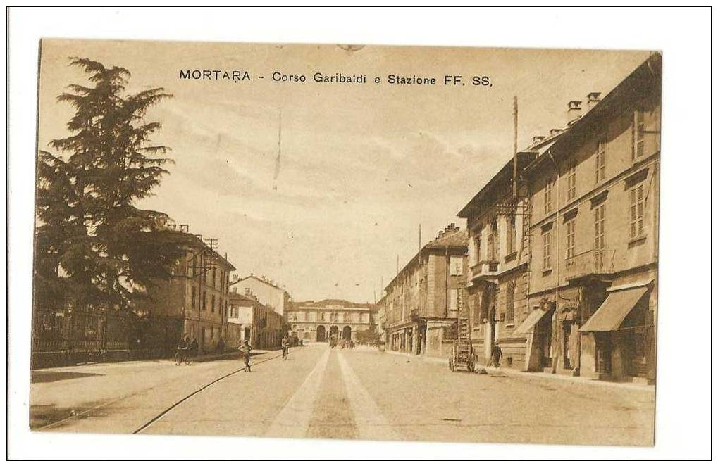 MORTARA - CORSO GARIBALDI   E STAZIONE  FF.SS. - Pavia