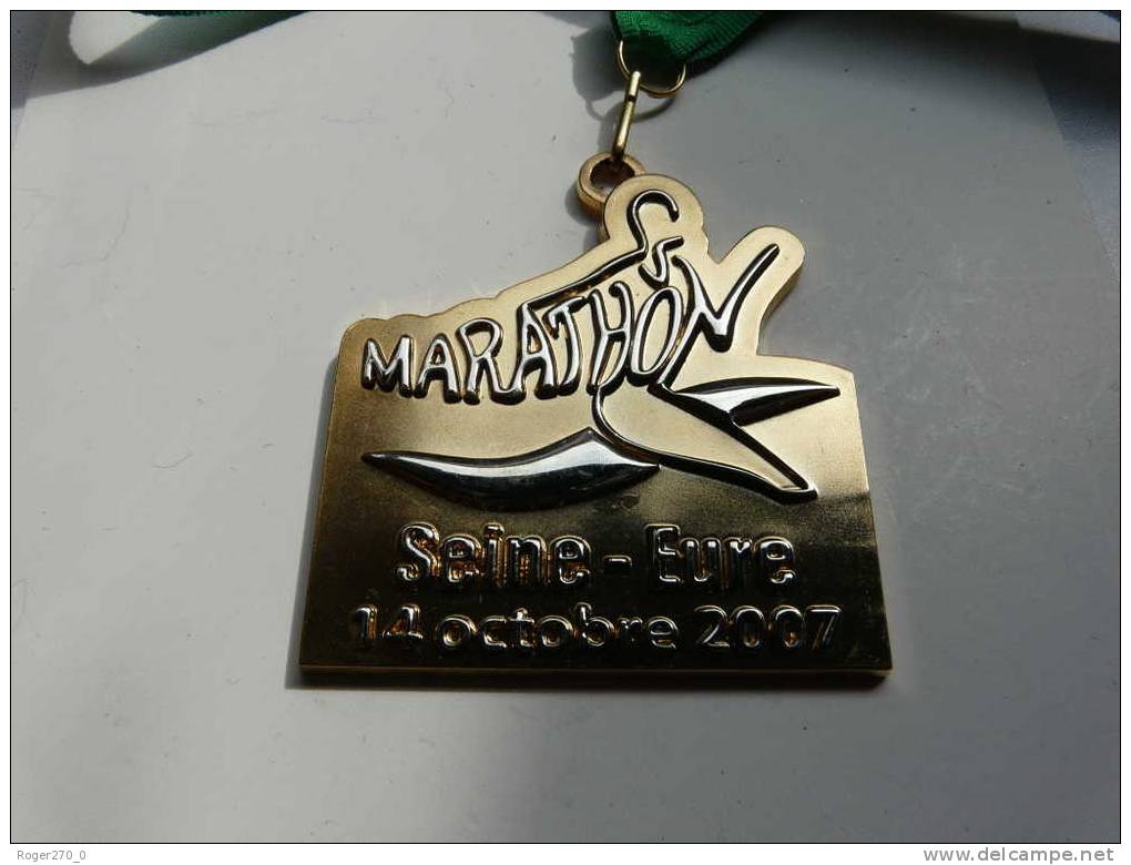 Médaille Sport Athlétisme Course à Pied   Marathon Seine Et Eure 2007 - Athlétisme