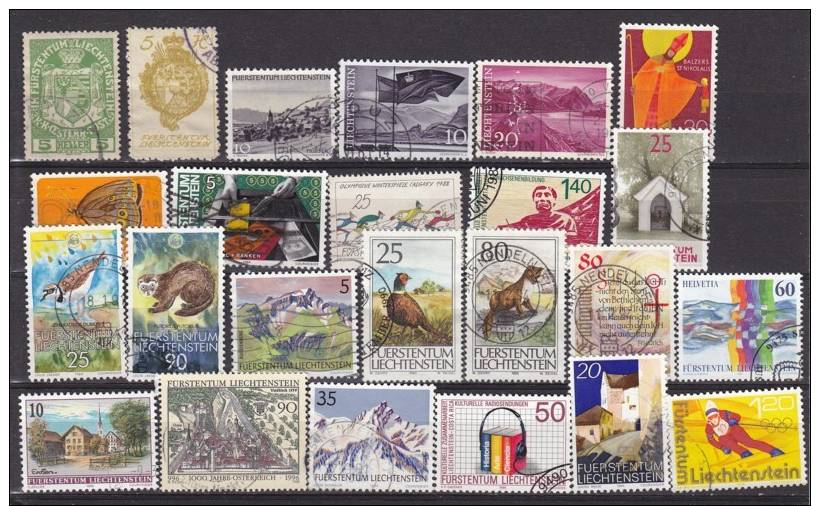 LIECHTENSTEIN - Lot De 24 TP Différents Ente N° Y&T 5 Et 1078   - Tous Oblitérés - Collections