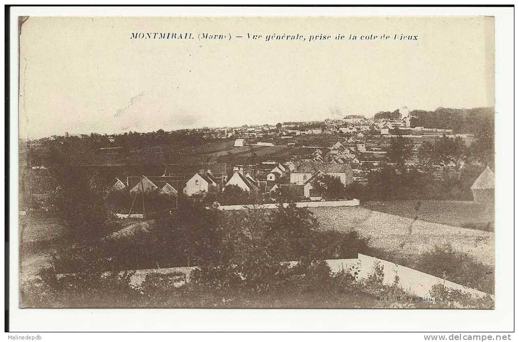 CPA 1914 - MONTMIRAIL - Vue Générale Prise De La Côte De Rieux - Montmirail