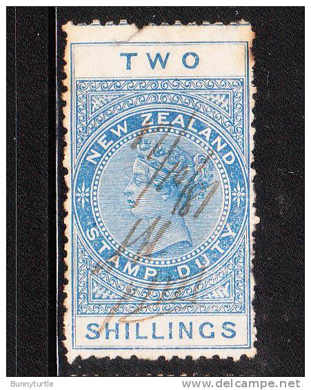 New Zealand 1882 Queen Victoria Postal Stamp Duty 2sh Used - Oblitérés