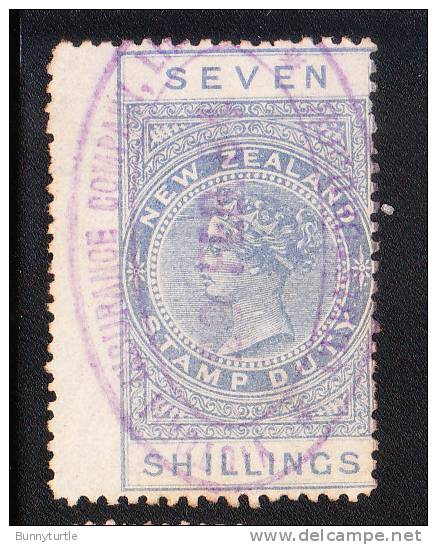 New Zealand 1882 Queen Victoria Postal Stamp Duty 7sh Used - Gebraucht