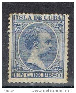 Cuba, Colonia Española 1 Ctvo Azul, Edifil Num 136 * - Cuba (1874-1898)