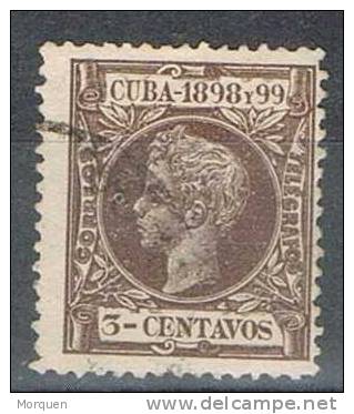 Cuba, Colonia Española 3 Ctvos  Castaño Violeta 1898, Edifil Num 161 º - Cuba (1874-1898)