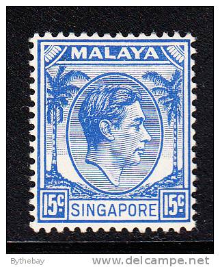 Singapore MH Scott #11 15c George VI, Blue - Singapur (...-1959)