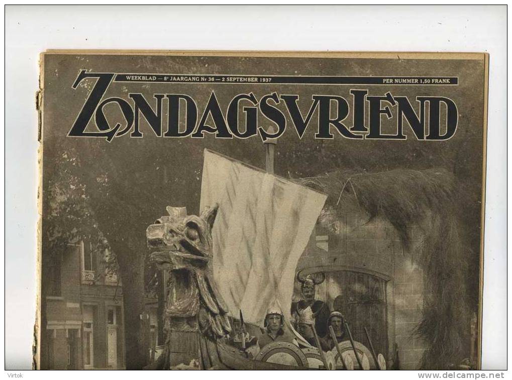 Hoogstraten :  Voorste 1 Pagina Zondagsvriend 1937   :  De Wagen Der Noormannen - Hoogstraten