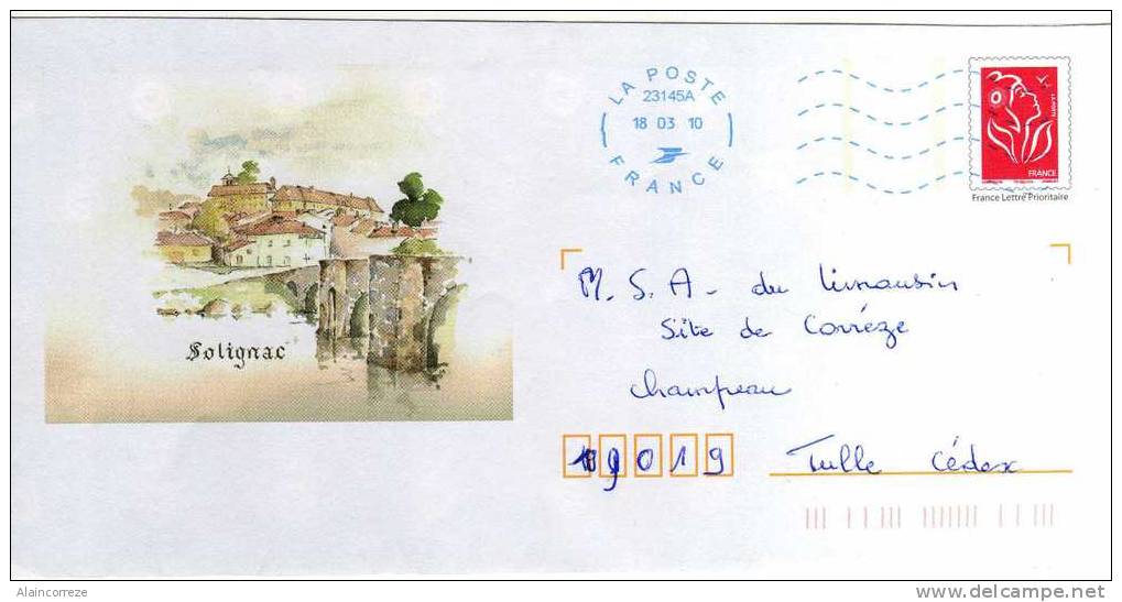 Entier Postal PAP Local Personnalisé Haute Vienne Solignac Le Pont Gallo Romain Aquarelle - Prêts-à-poster: Repiquages /Lamouche