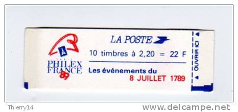 Carnet Philex France - Révolution Française - Les événements Du 8 Juillet 1789 - N°2376 C12 - Commémoratifs