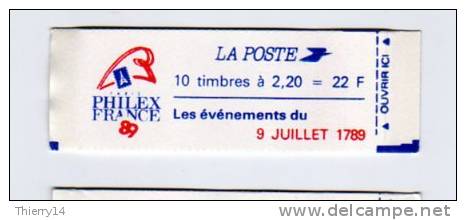 Carnet Philex France - Révolution Française - Les événements Du 9 Juillet 1789 - N°2376 C12 - Conmemorativos