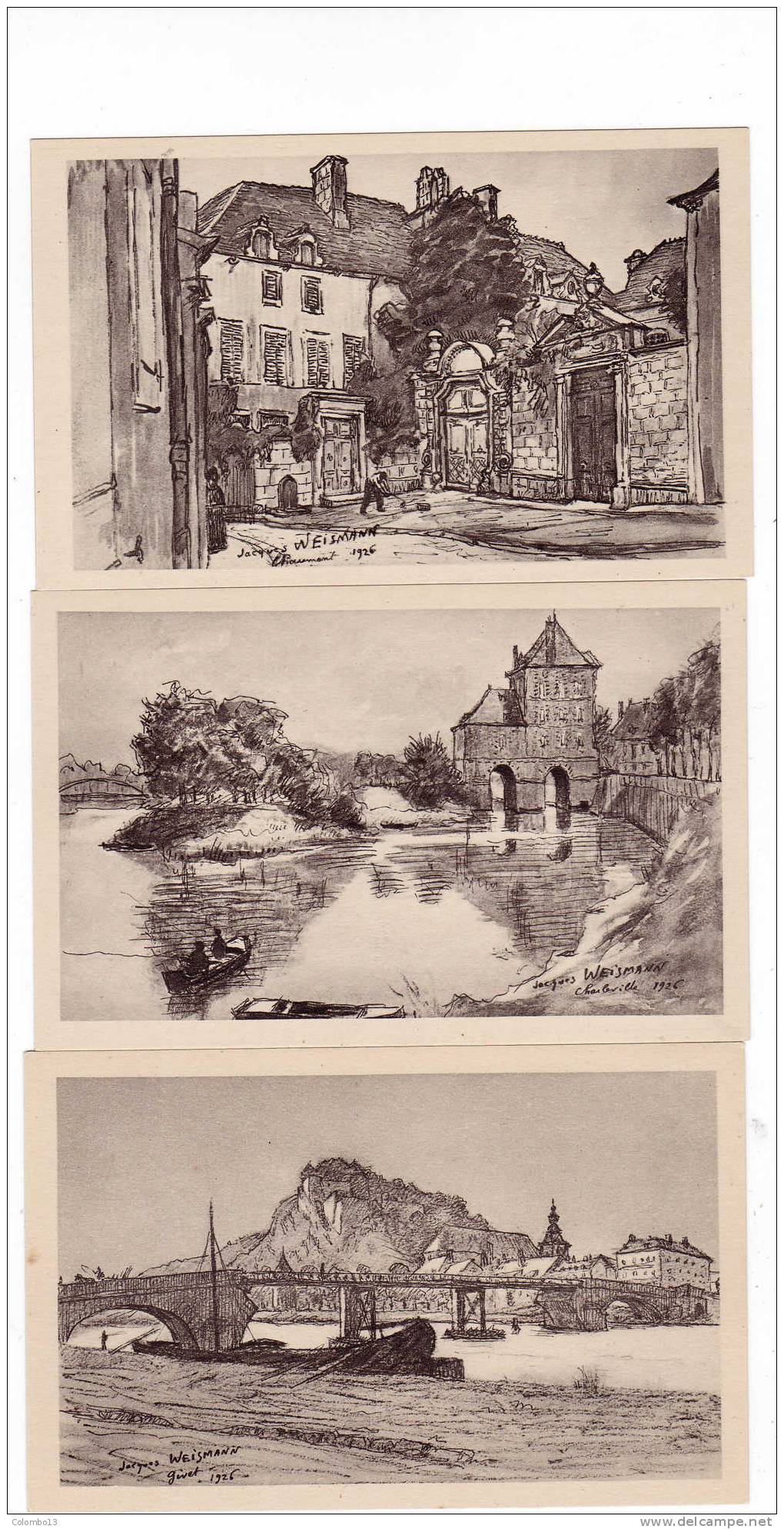 LOT 15 CPA (sur 16) CHAMPAGE ET LORRAINE D'APRES DESSINS ORIGINAUX DE JACQUES WEISMANN - Autres & Non Classés