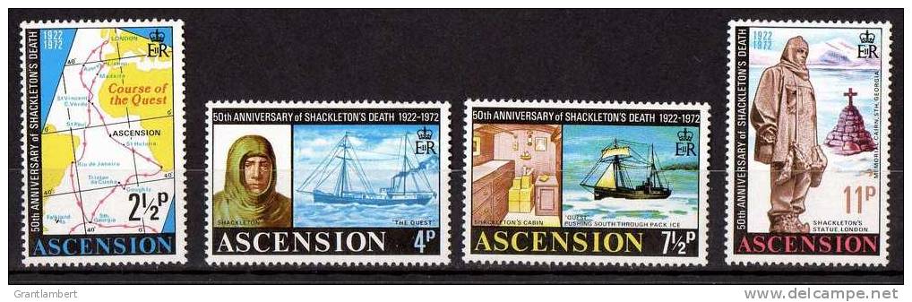 Ascension 1972 Shackleton's Death Anniversary MNH  SG 159-162 - Ascension (Ile De L')