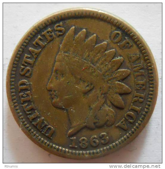 Etats-Unis 1 Cent 1863 - 1859-1909: Indian Head