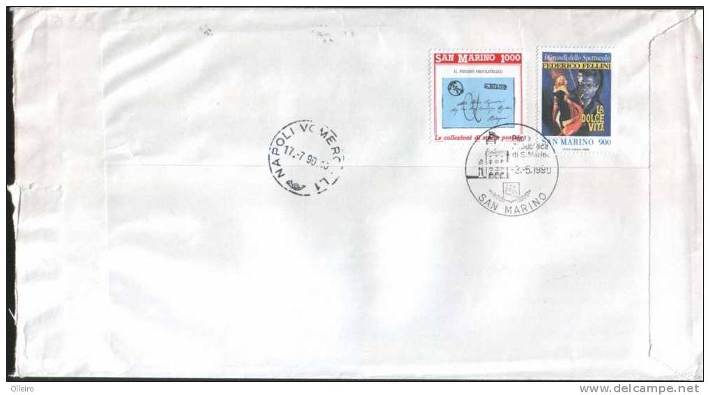 San Marino 1990 Busta FDC I Grandi Dello Spettacolo Lawrence Olivier  Viaggiata  Timbri Al Verso - Used Stamps