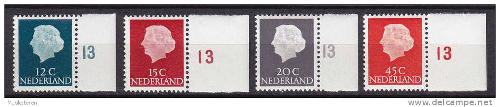 Netherlands 1953-54 Mi. 621-22, 626, 641 X X A Lot W. Queen Königin Juliana Marginal Rand MNH** - Unused Stamps