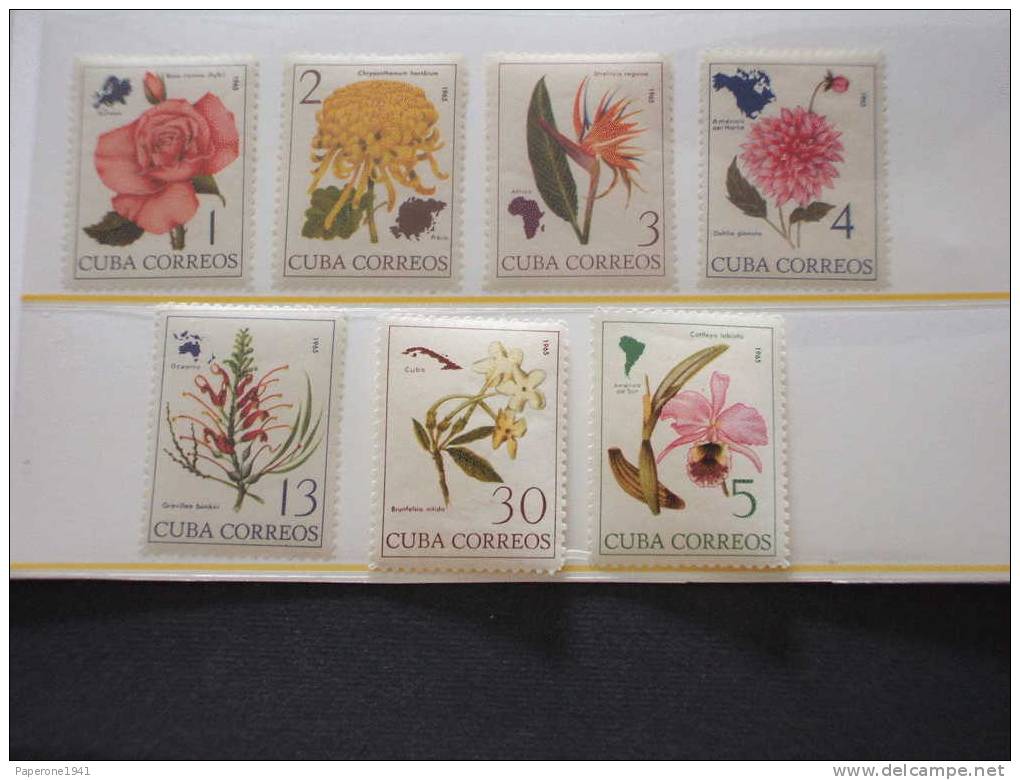 CUBA - 1965 FIORI 7v. -NUOVI(++)-TEMATICHE - Unused Stamps