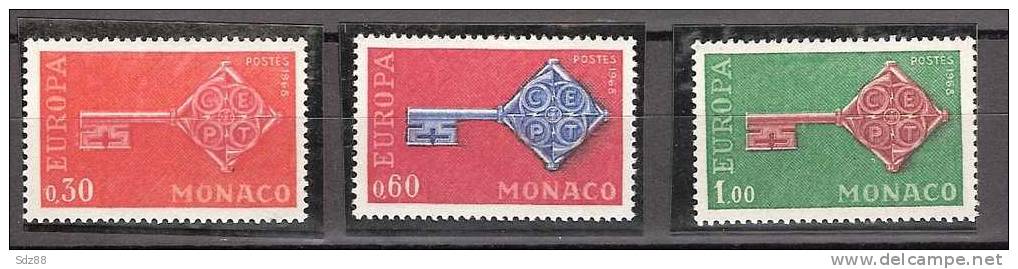 Monaco  1968  YT 749 à 751 *  Série 3 Timbres Europa CEPT - 1968