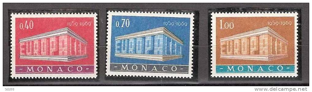 Monaco  1969  YT 789 à 791 *  Série 3 Timbres Europa 10° Anniversaire De La CEPT - 1969