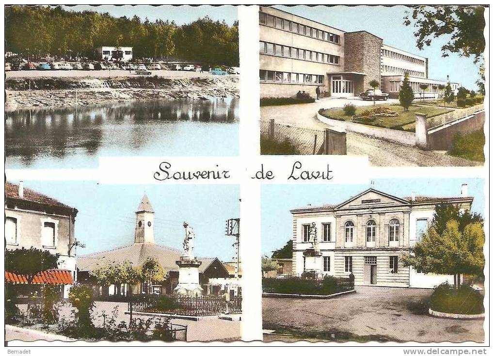 LAVIT .. LE LAC . MAISON DE REPOS . LA HALLE ET LE MONUMENT . LA MAIRIE - Lavit