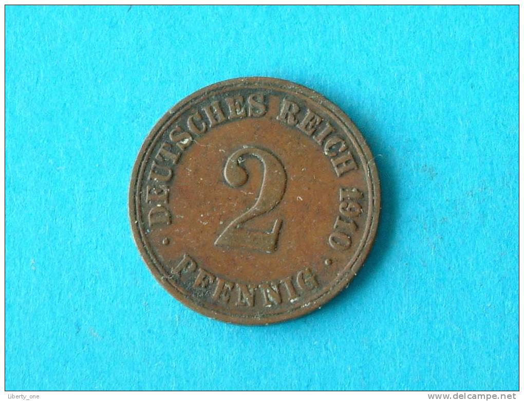 1910 A - 2 PFENNIG / KM 16 ( For Grade, Please See Photo ) ! - 2 Pfennig