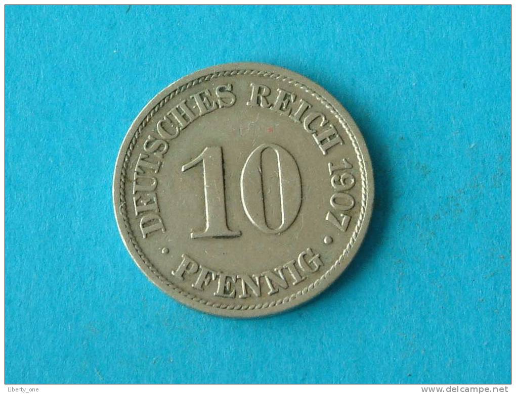 1907 A - 10 PFENNIG / KM 12 ( For Grade, Please See Photo ) ! - 10 Pfennig