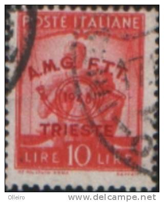 Italia-Emissione Trieste Zona A 1948 Convegno Filatelico Di Trieste 10L Usato - Used