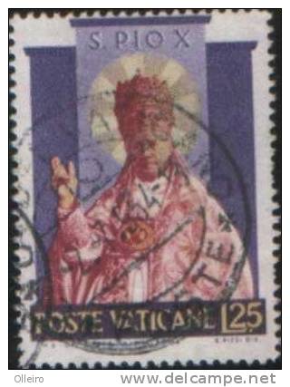 Vaticano Vatican Vatikan 1954 Santificazione Di Pio X Val Da 25L Usato VFU - Used Stamps