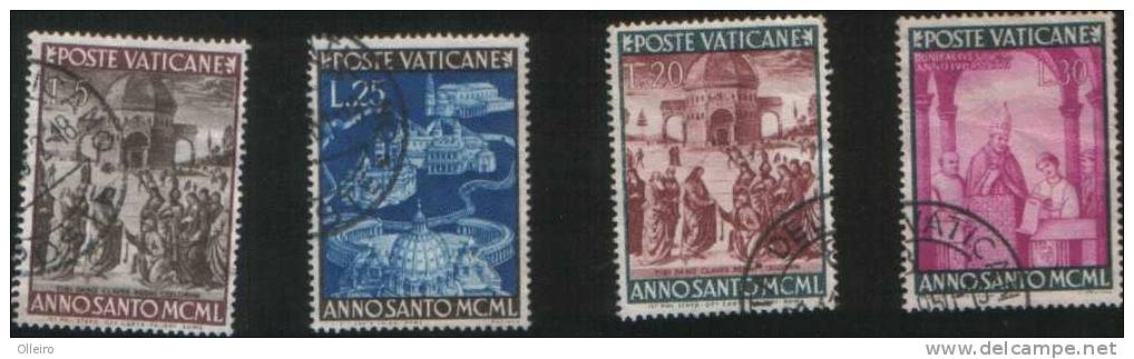 Vaticano Vatican Vatikan 1949 Anno Santo  Val Da 5L - 20L - 25L E 30L Usati VFU - Oblitérés
