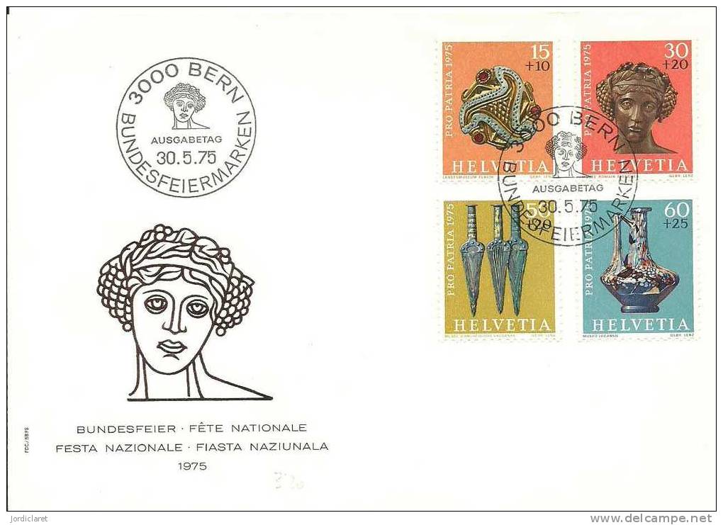 FDC SUIZA 1975 - Prehistory