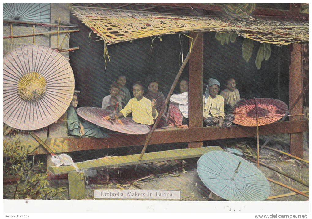 B23947 Umbrella Makers In Burma  Jobs Metiers Not Used Perfect Shape - Myanmar (Burma)