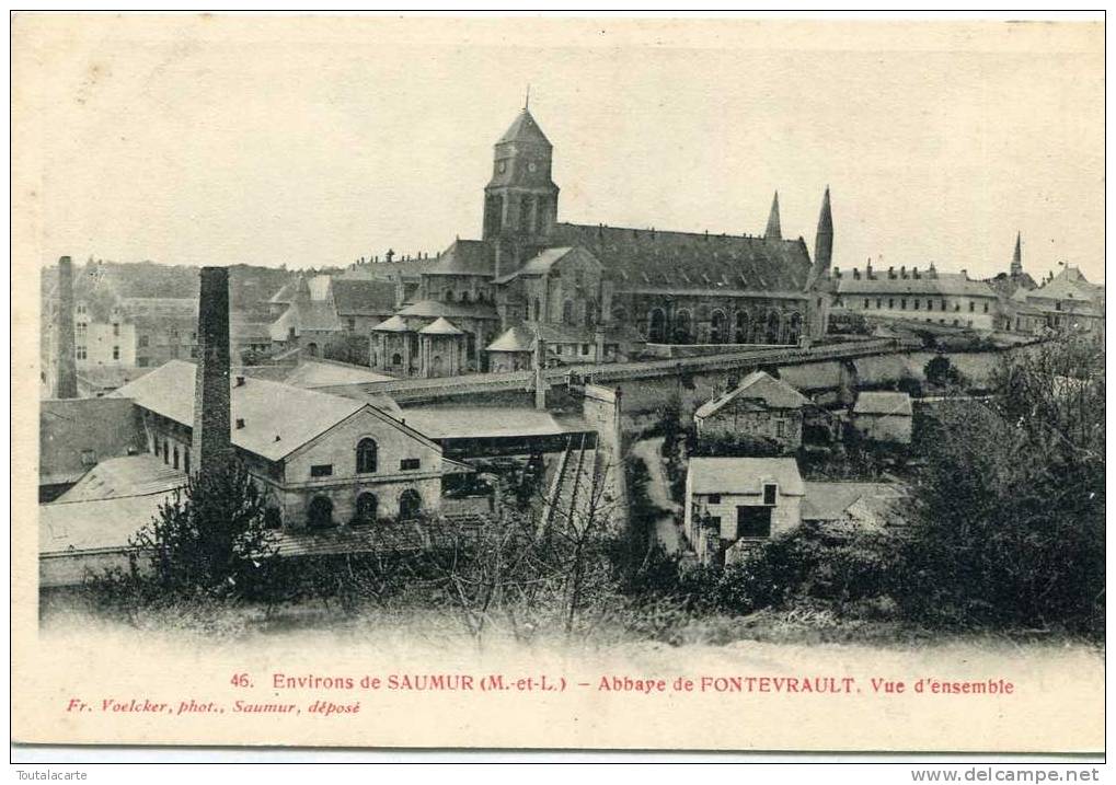 CPA 49 ENVIRONS SAUMUR ABBAYE DE FONTEVRAULT VUE D ENSEMBLE - Saumur